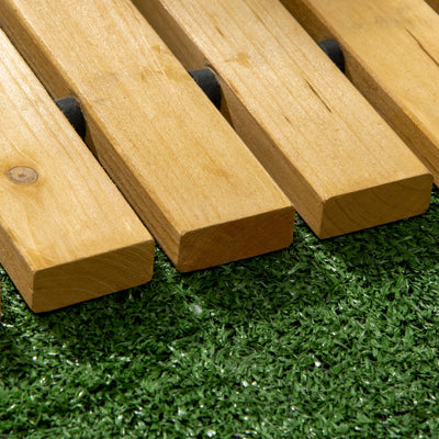 Outsunny Rollable Wooden Garden Pathway Weather-Resistant Walk Way for Wedding Party Pathways 185 x 60 cm 
