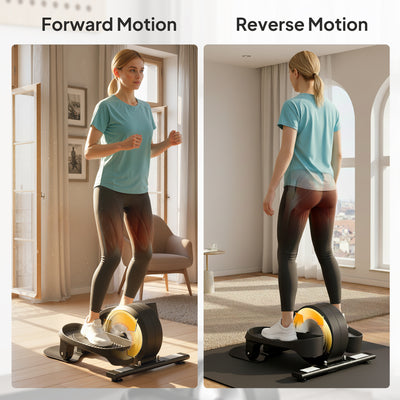 SPORTNOW Under Desk Elliptical Machine with LCD Monitor, 8 Adjustable Magnetic Resistances for 2-in-1 Seat & Stand Up Exercise 