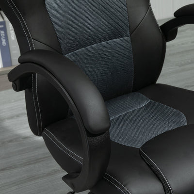 Vinsetto High-Back Office Chair Faux Leather Swivel Computer Desk Chair for Home Office with Wheels Armrests Black 