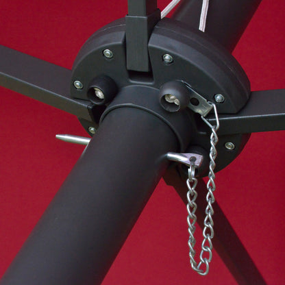 Outsunny 4.4m Double-Sided Sun Umbrella Patio Parasol LED Solar Lights Red 