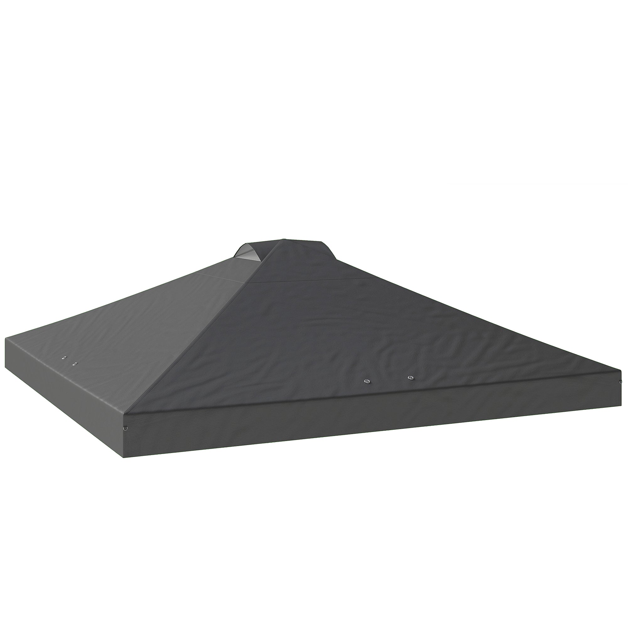Outsunny Gazebo Roof Replacement UV50+ Waterproof Pop Up Canopy Cover with 8 Drainage Holes 3 x 3 m Dark Grey 