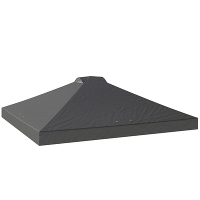 Outsunny Gazebo Roof Replacement UV50+ Waterproof Pop Up Canopy Cover with 8 Drainage Holes 3 x 3 m Dark Grey 