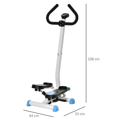 HOMCOM Twister Stepper, Step Machine with Adjustable Resistance, LCD Screen - Blue 