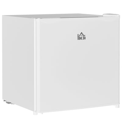 HOMCOM 46 Litre Table Top Mini Fridge, Small Fridge with Ice Box, Reversible Door, Adjustable Temperature and Legs for Bedrooms, Home Office, Cream 
