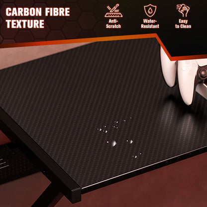 HOMCOM Gaming Desk L-Shaped Corner Computer Table for Home Office PC Workstations with Adjustable Monitor Stand Cup Holder Headphone Hook 125x125x75cm, Black 