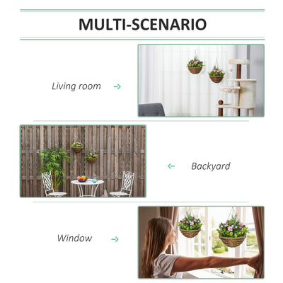 Outsunny Set of Two Hanging Lisianthus Flower Pots - Pink/Green 