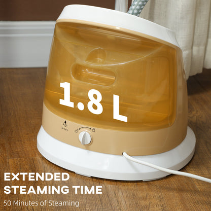 HOMCOM 1800W Standing Clothes Steamer, with Accessories - Grey 