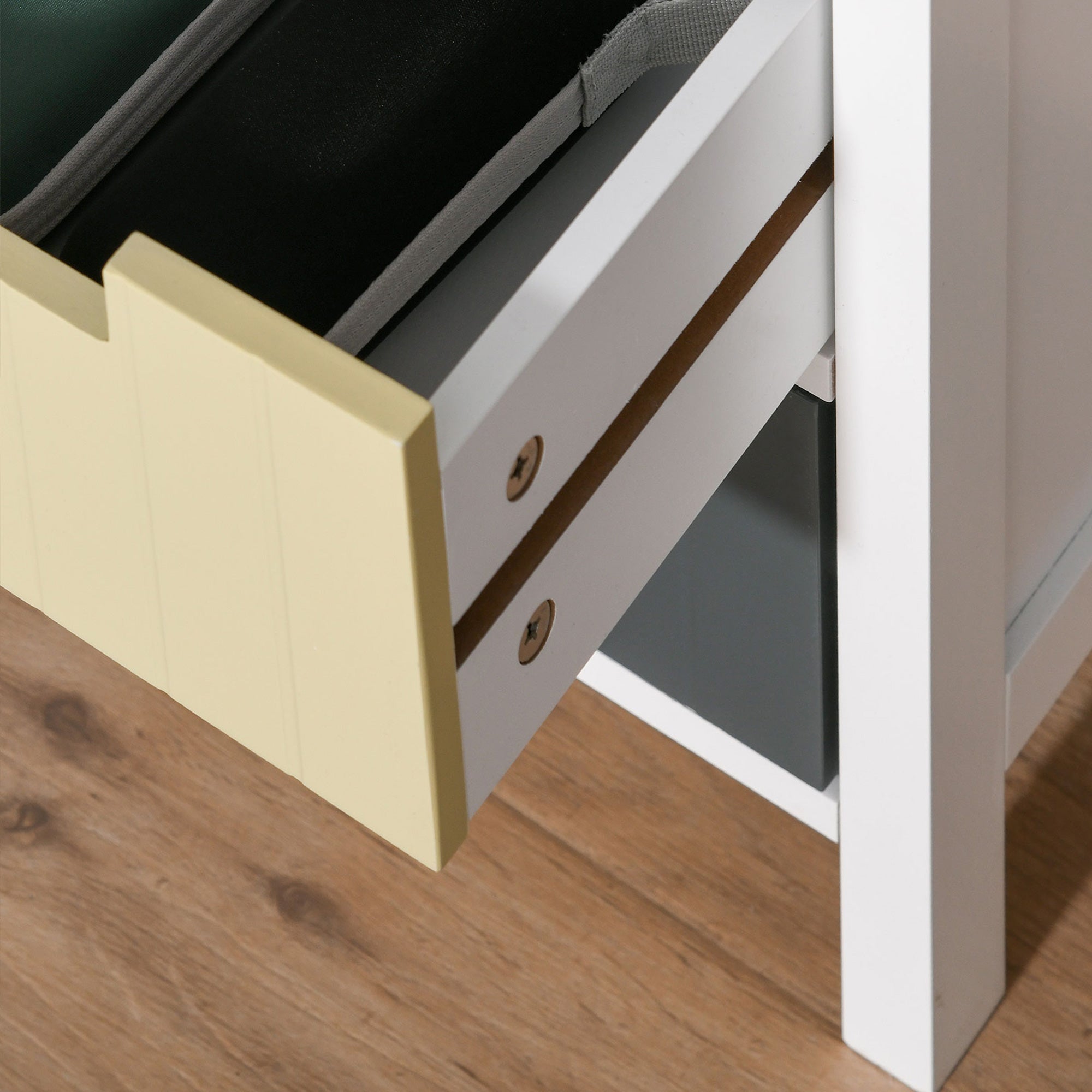 HOMCOM 6 Drawer Storage Tower, Dresser Chest with Wood Top, Organizer Unit for Closets Bedroom Nursery Room Hallway 
