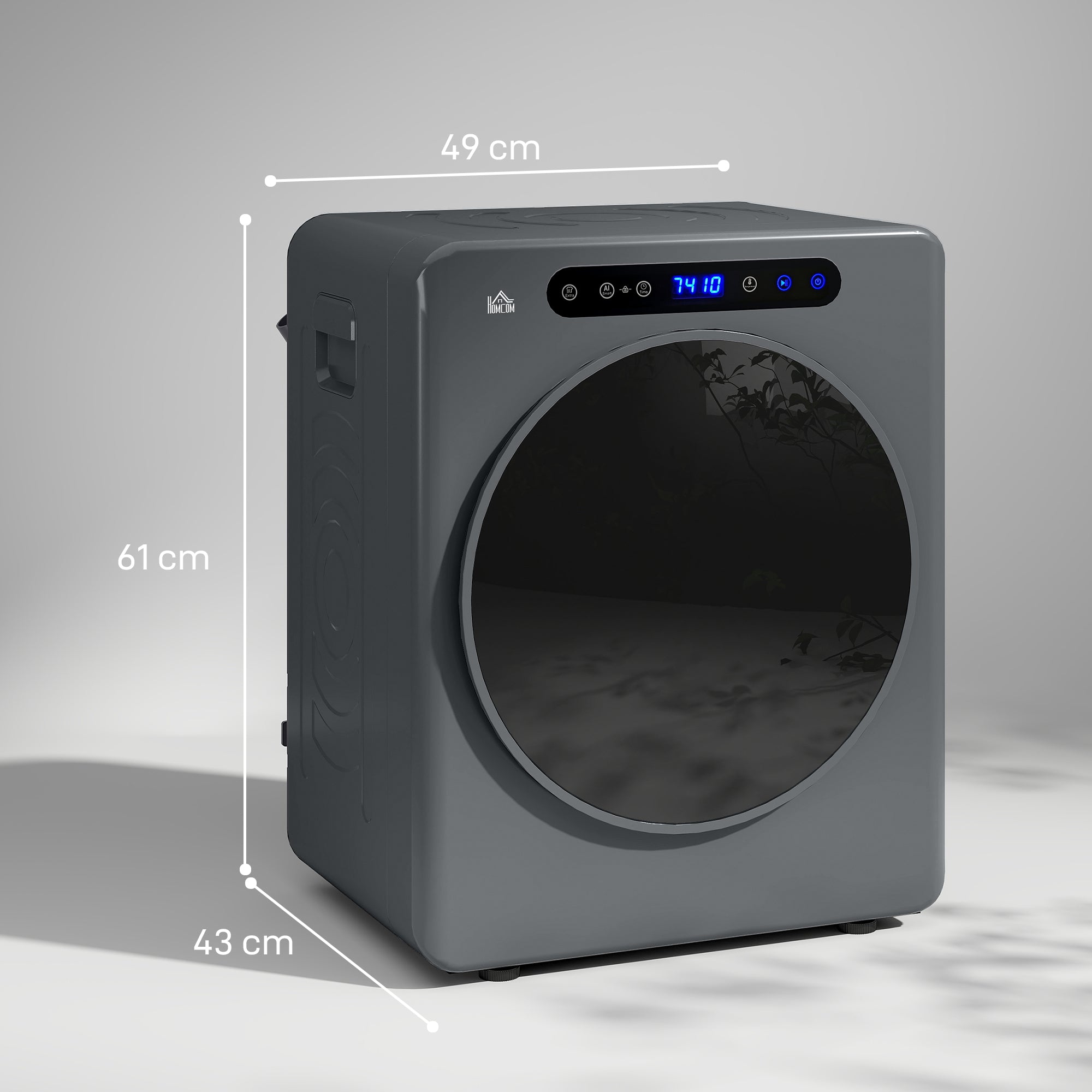 HOMCOM 4kg Compact 40-60℃  Tumble Dryer - Grey
