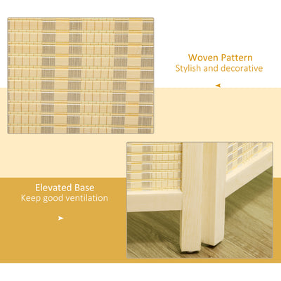 HOMCOM 4 Panel Folding Room Divider Screen, Wall Panel Privacy Furniture, Freestanding Paravent Partition Separator for Living Room, Bedroom and Office, 180 x 180cm, Natural 