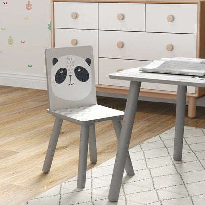 ZONEKIZ Kids Table and Chair Set, Toddler Table with 2 Chairs, Toddler Furniture Set, for Ages 3-8 Years - Grey 