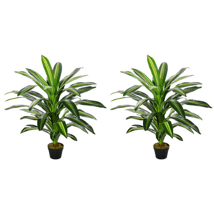 Outsunny Set of Two Artificial Dracaena Plants 