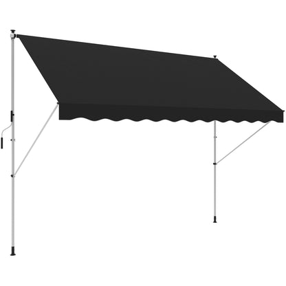 Outsunny 3x1.5m  Adjustable Outdoor Aluminium Frame Awning Black 