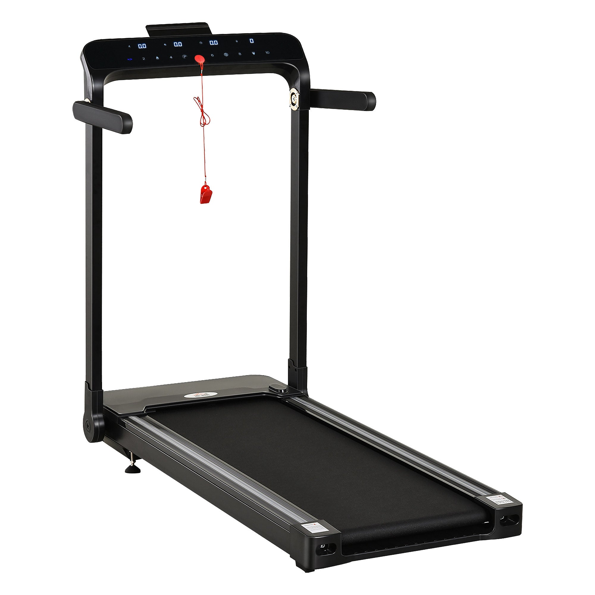 HOMCOM Folding Treadmill, 1.85HP Installation-Free Walking Jogging Running Machine, 12KM/H with 12 Pre-Programs and LED Display for Home Gym Office 