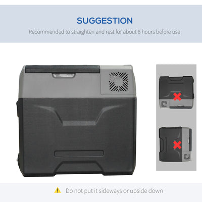 HOMCOM Car Refrigerator, Portable 12/24V 50 Litre Compressor Fridge Freezer, Electric Cooler Box for Camping, Travel, Picnic, Down to -20\'e2\'84\'83 