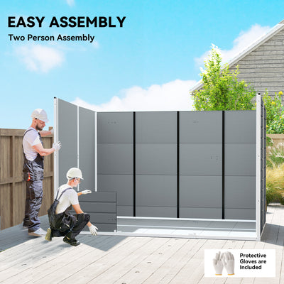 Outsunny 10 x 6 ft Resin Garden Shed, Outdoor Storage Shed with Floor, Windows, Lockable Doors and Vents, Grey 