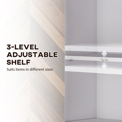 HOMCOM Bathroom Cabinet Wall Mounted, Bathroom Wall Cabinet Medicine Cabinet with 2 Doors, Adjustable Shelf, Walnut 