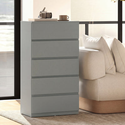 HOMCOM Chest of Drawers, 5-Drawer Storage Cabinets, Modern Dresser, Storage Drawer Unit for Bedroom 