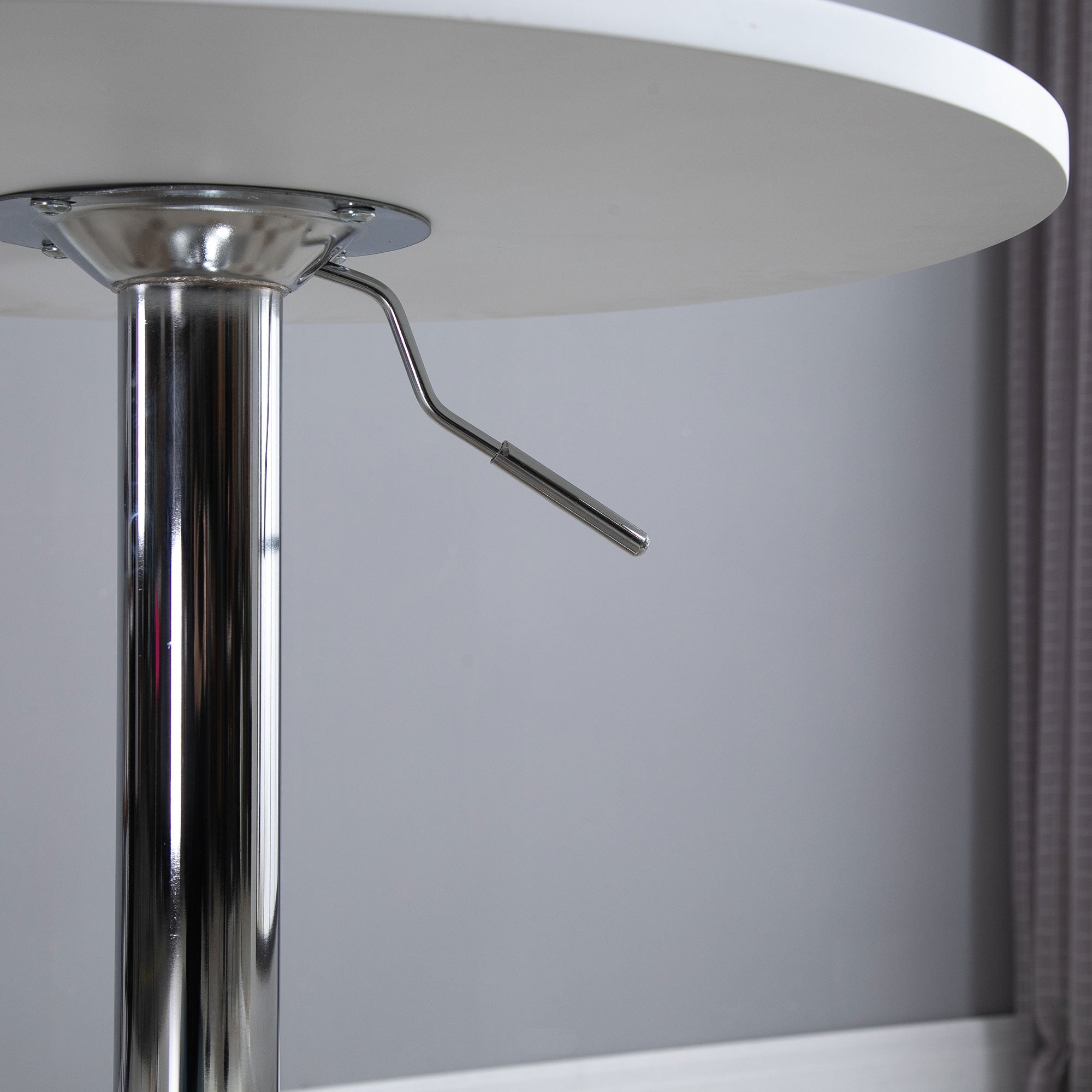 HOMCOM Bar Table Φ60cm Adjustable Height Round Bistro Table w/ Swivel Top Metal Frame Counter Surface Stylish Kitchen Conservatory White 