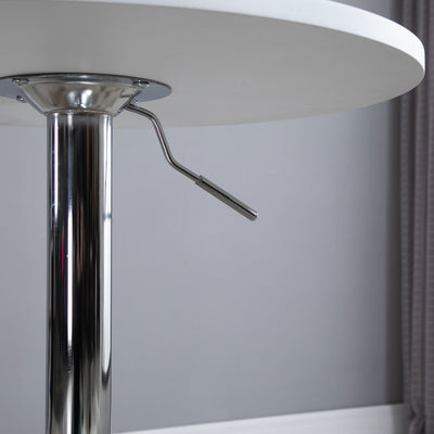 HOMCOM Bar Table Φ60cm Adjustable Height Round Bistro Table w/ Swivel Top Metal Frame Counter Surface Stylish Kitchen Conservatory White 