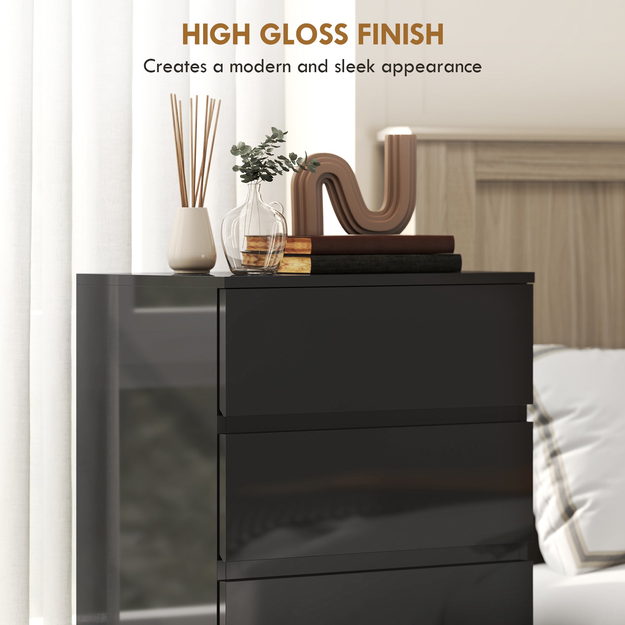 HOMCOM Chest of Drawers, 5-Drawer Storage Cabinets, Modern Dresser, Storage Drawer Unit for Bedroom 