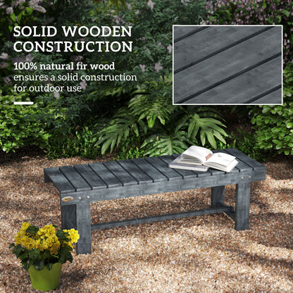 Outsunny 2-Seater Garden Wooden Bench, Grey 