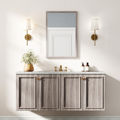 HOMCOM Wall Bathroom Mirror, 40 x 60 cm Wall-Mounted Mirror for Living Room, Bedroom, Hallway, Grey 