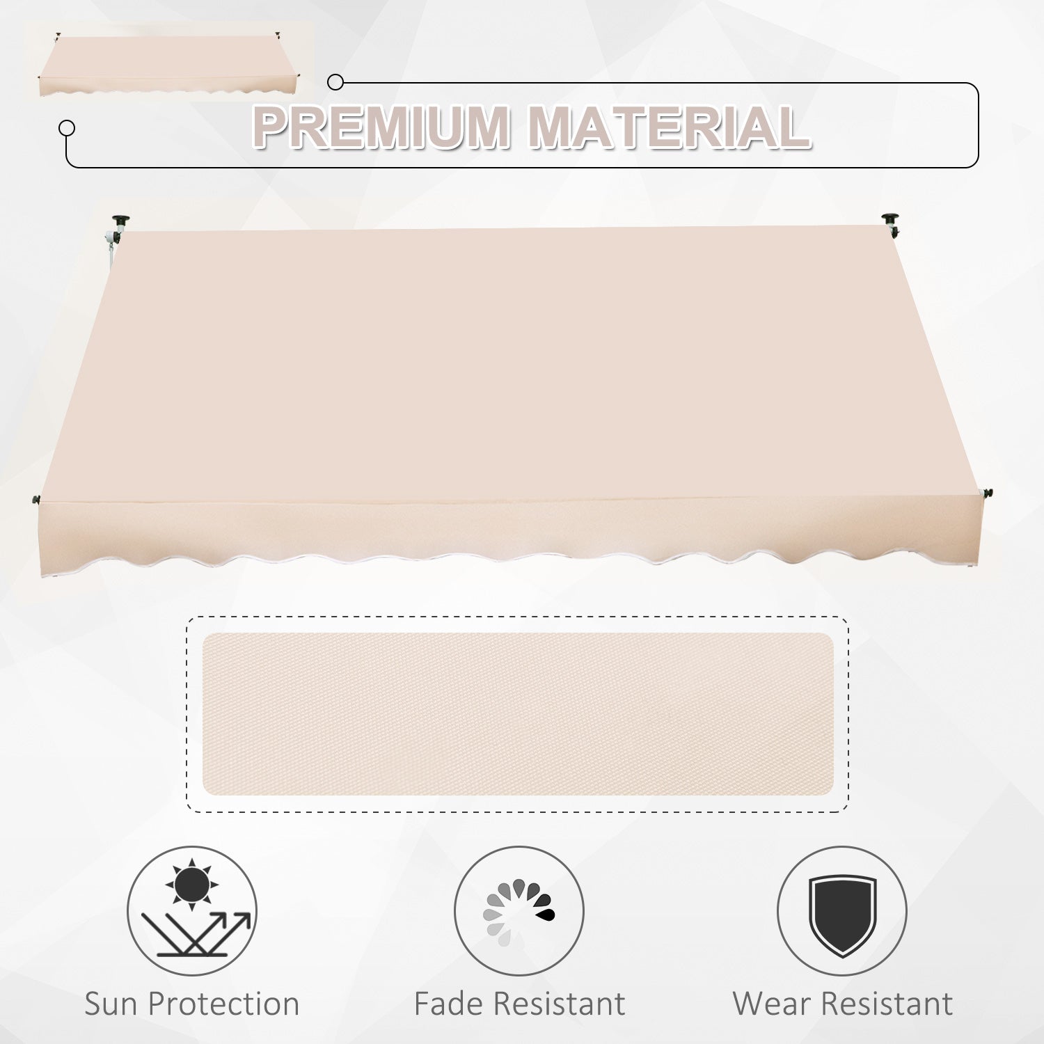 Outsunny 3x1.5m  Adjustable Outdoor Aluminium Frame Awning Beige 