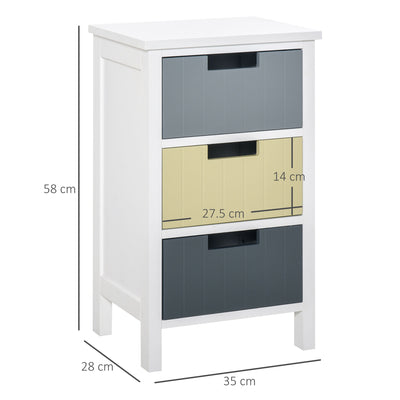 HOMCOM Storage Tower, Dresser Chest with Drawers, Wood Top, Organizer Unit for Closets Bedroom Nursery Room Hallway 