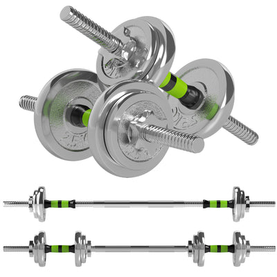 SPORTNOW 20kg Adjustable Weights Dumbbells Set, 2-in-1 Dumbbells and Barbell with Non-slip Handle, Free Weights Set for Home Gym Weight Lifting and Strength Training 