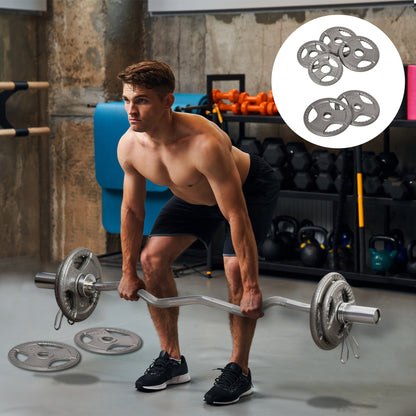 HOMCOM Set of 6 Cast Iron Olympic Weight for 2"/5cm Hole Dumbbell Handle Bar 35kg Dumbbell Plates Barbell Weight 2 x 5kg, 2 x 2.5kg, 2 x 10kg 