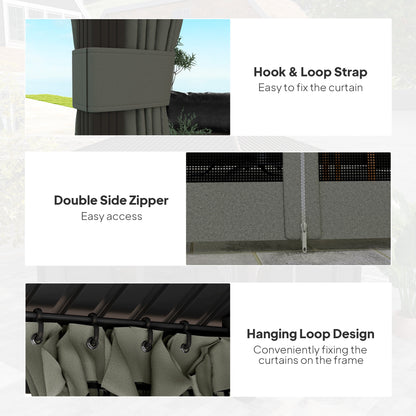 Outsunny 3.6 x 3(m) Aluminium Frame Hardtop Gazebo, with Accessories 