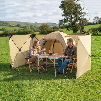 Outsunny Camping Windbreak Pop Up Windbreaker Blocker with Ropes Pegs for Beach Caravan Outdoor 480 x 120 cm 