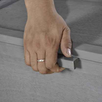 PawHut 94 cm Wooden Tortoise House Turtle Habitat Small Reptile Cage Enclosure with Two Room Grey 