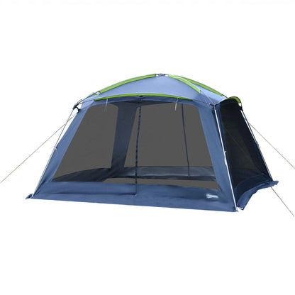 Outsunny 5-8 Persons Pop Up Tent Camping Gazebo Garden Tent-Dark Blue/Green 