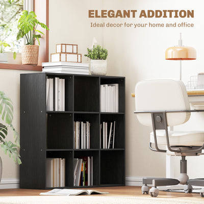 HOMCOM Nine-Cube Storage Shelf - Black 