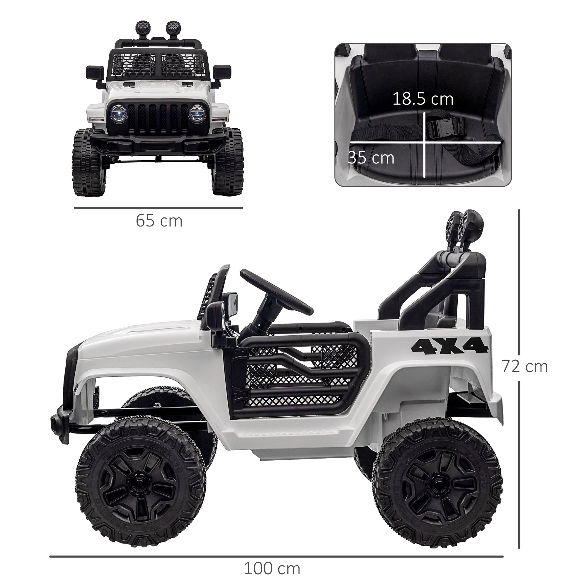 HOMCOM 12V Kids Electric Ride On Car Truck Toy SUV with Remote Control for 3-6 Yrs 