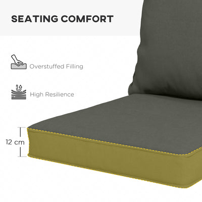 Outsunny Seat and Back Padded Cushion Set - Charcoal Grey 