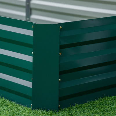 Outsunny Metal Raised Garden Bed Planter Box Outdoor Planters for Growing Flowers, Herbs, Green, 241x90.5x30cm 