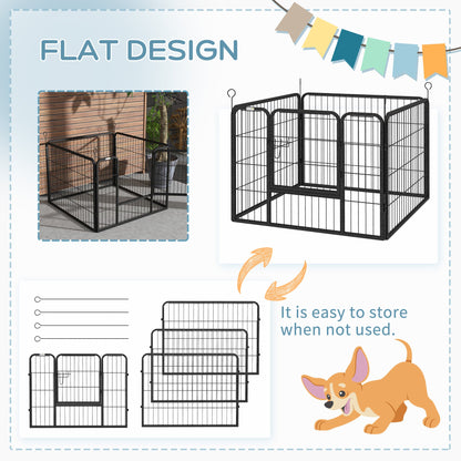 PawHut Heavy Duty Dog Playpen, 4 Panel Puppy Pen, Foldable Dog Kennel Both Indoor Outdoor Use Collapsible Design 82L x 82W x 60H (cm) 