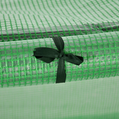 Outsunny Mini Greenhouse, Small Polytunnel Green House with Zipped Doors, Steel Frame for Garden Backyard, 295 x 100 x 80cm, Green 