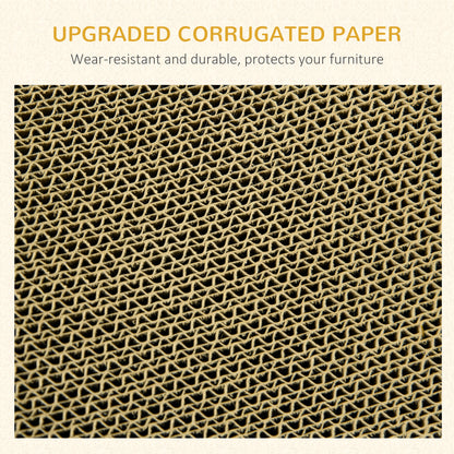 PawHut Cat Scratcher with Catnip, Toy Ball, for Indoor Cats - Sand Brown 