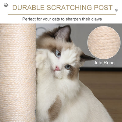 PawHut Cat Tree for Indoor Cats Kitten Tower Multi-level Activity Centre Pet Furniture with Scratching Post Condo Hanging Ropes Plush Perches Grey 