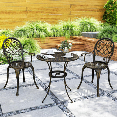 Outsunny Three-Piece Elegant Aluminium Garden Set - Bronze Tone 