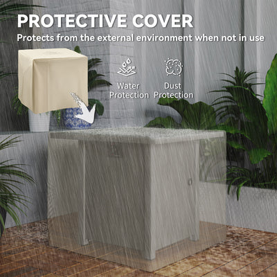 Outsunny 50,000 BTU Gas Fire Pit Table, with Cover - Dark Grey 