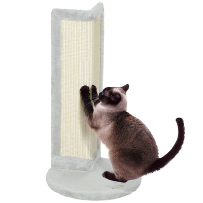 PawHut 56cm Corner Cat Scratching Post with Sisal Scratching Pad, Grey 