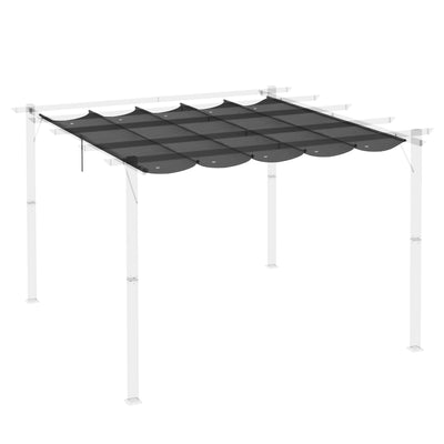 Outsunny Retractable Pergola Shade Cover, Replacement Canopy Fabric for 3 x 3 (m) Pergola, Gazebo Retractable Roof, Dark Grey 