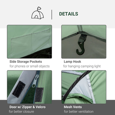 Outsunny Three-Man, Two-Room Tent - Green 