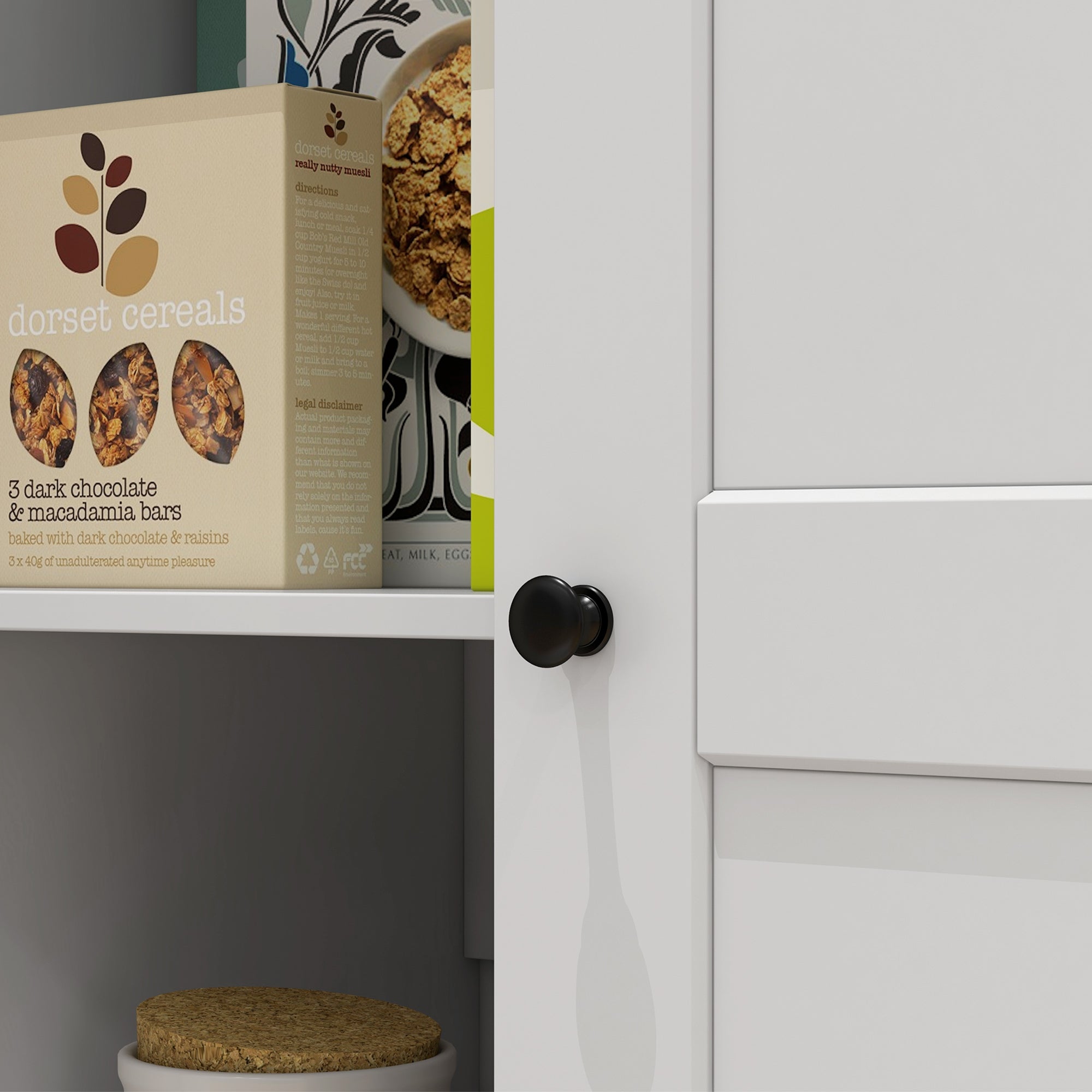 HOMCOM 172cm Kitchen Cupboard, Freestanding Storage Cabinet with Doors and Shelves, Modern 2-Door Kitchen Pantry Cupboard for Dining Room, White 