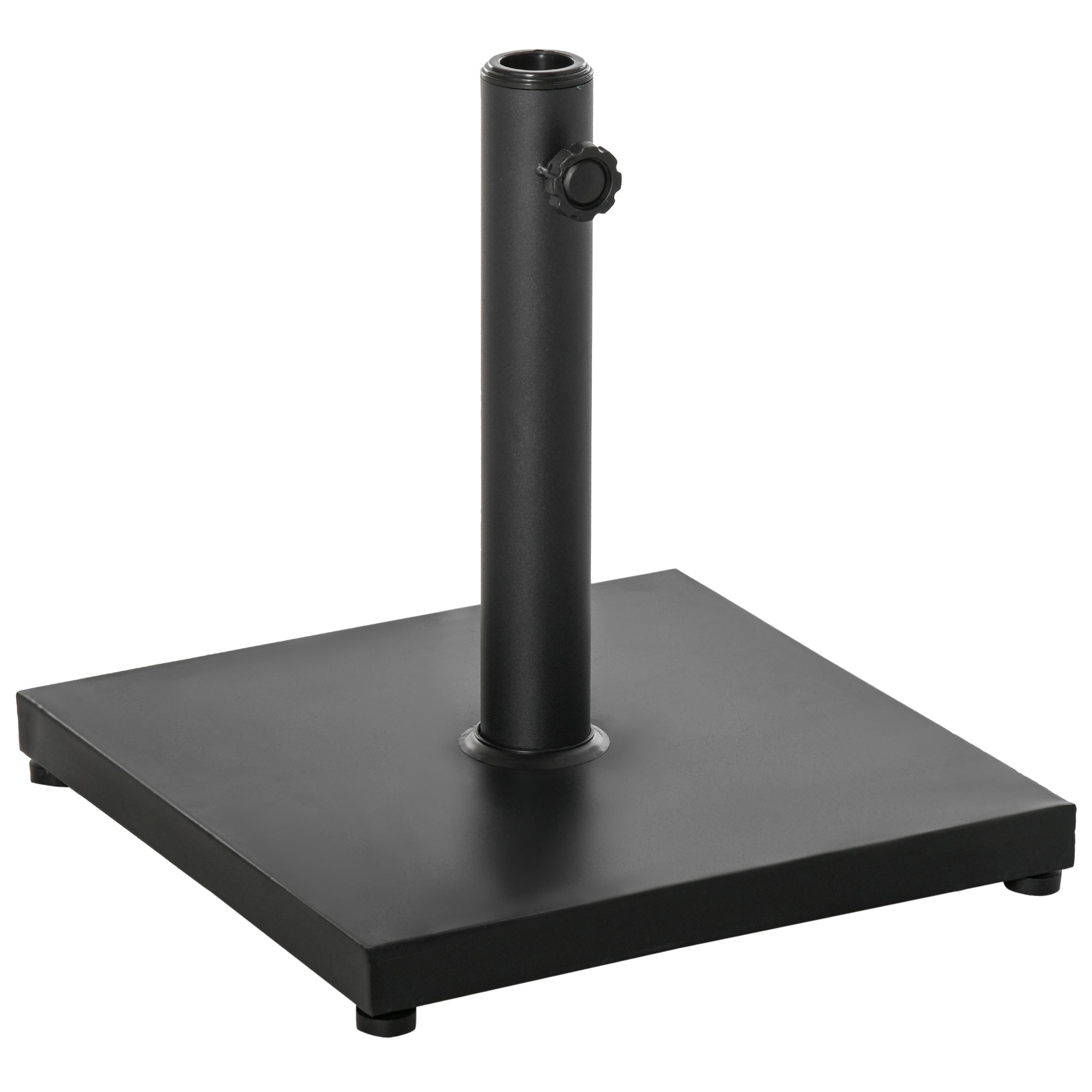 Outsunny 11kg Square Cement Parasol Base Concrete Umbrella Weight Stand Holder Patio Outdoor Garden Black 